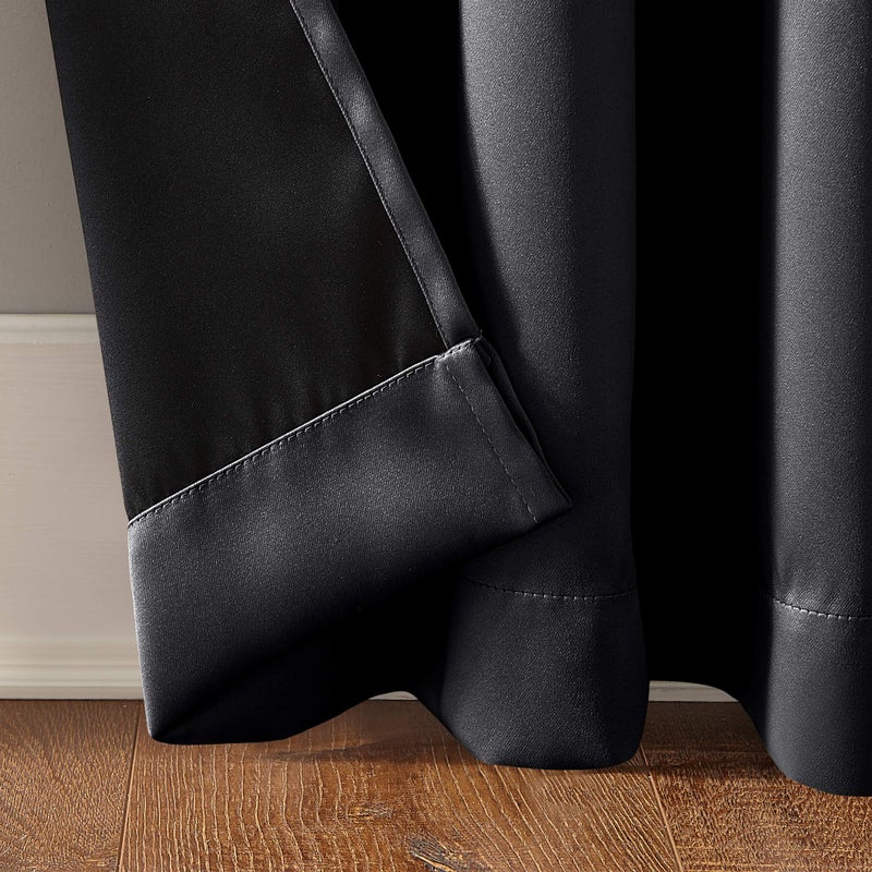 Sun Zero Oslo Theater Grade Extreme Total Blackout Rod Pocket Curtain Panel, 52" x 95", Coal - Image 5